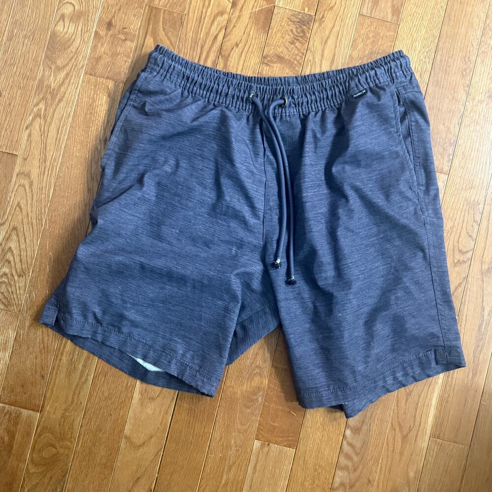 Men's Hurley Gray Nylon Unlined Trunks Shorts S